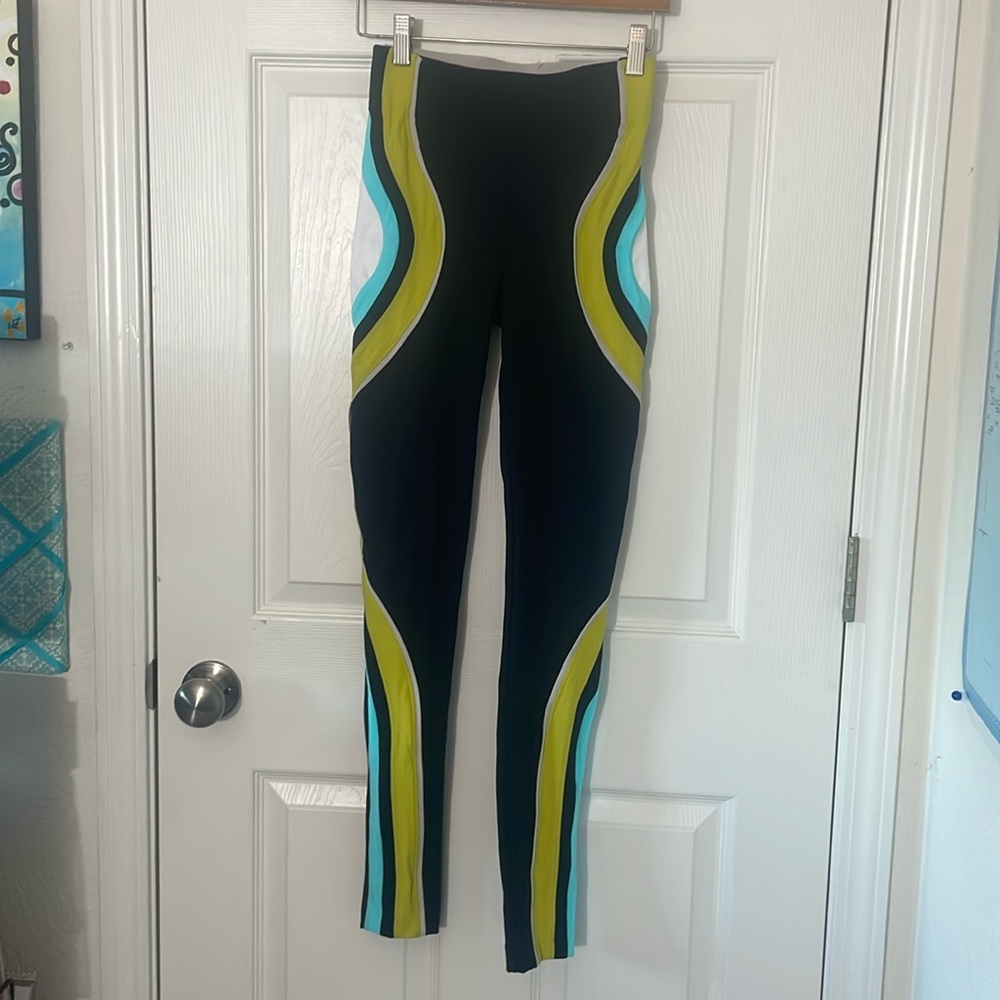 NO KA’OI high waisted leggings blue lime black white 00